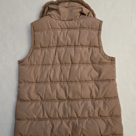 Brown Calvin Klein Faux fur puffed vest Size LARGE - Picture 2 of 12